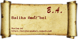 Balika Amábel névjegykártya